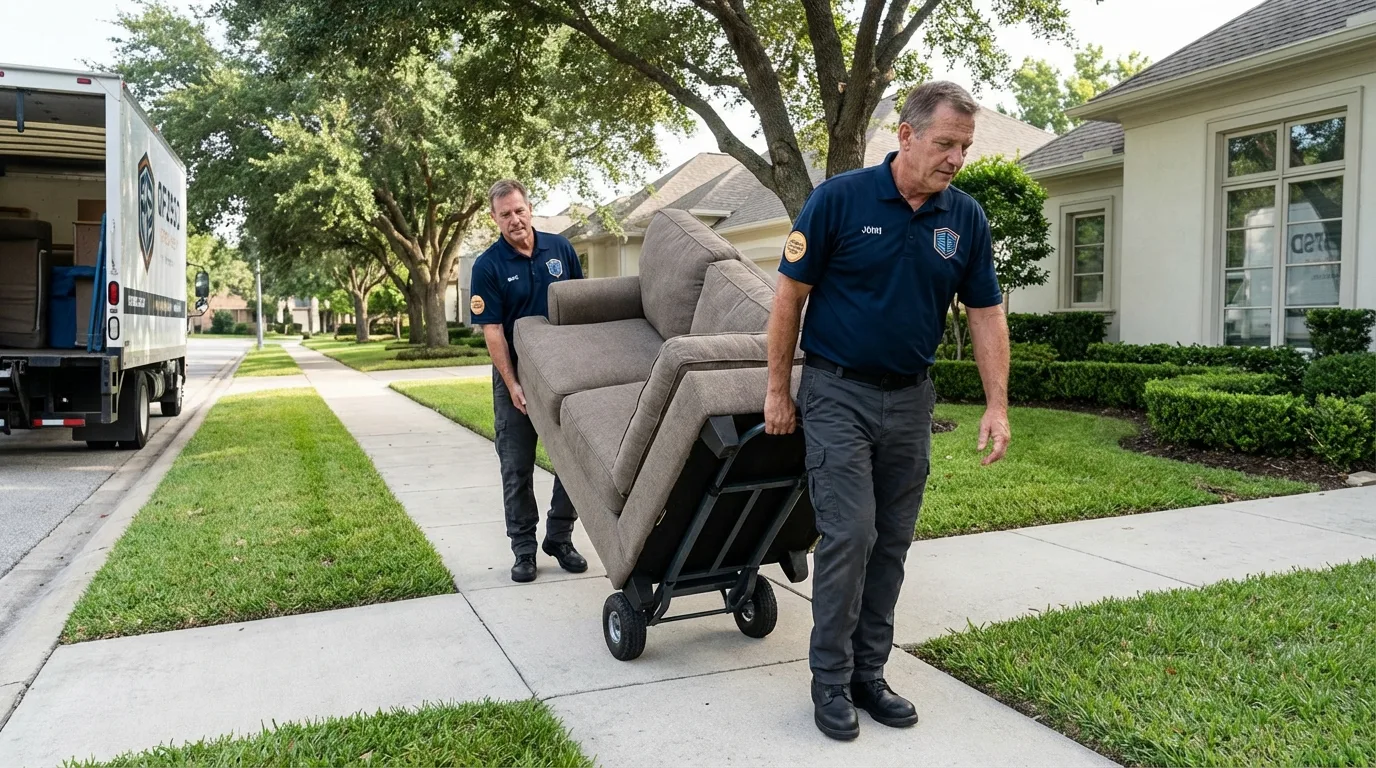Local residential moving crew loading furniture in Point Roberts, WA