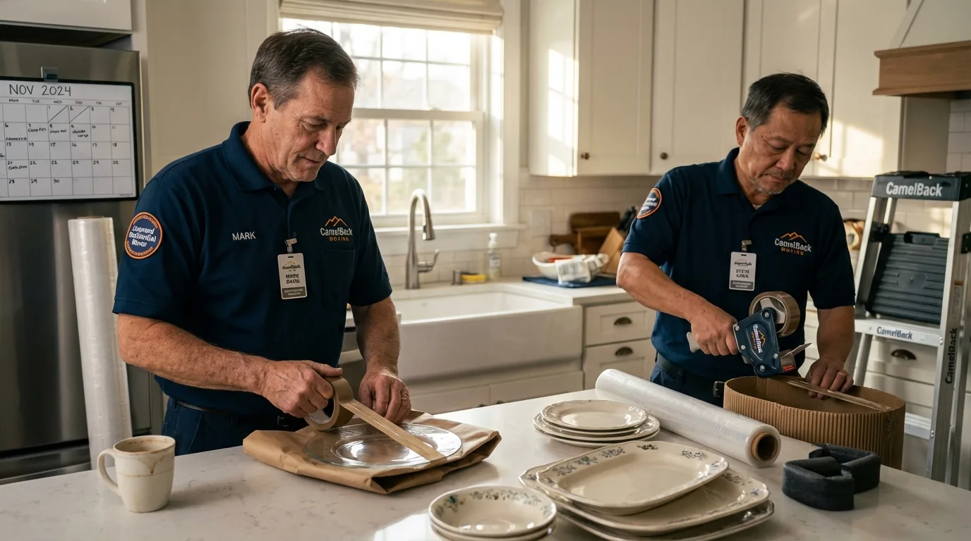 Professional crew packing kitchen dishware in Point Roberts, WA